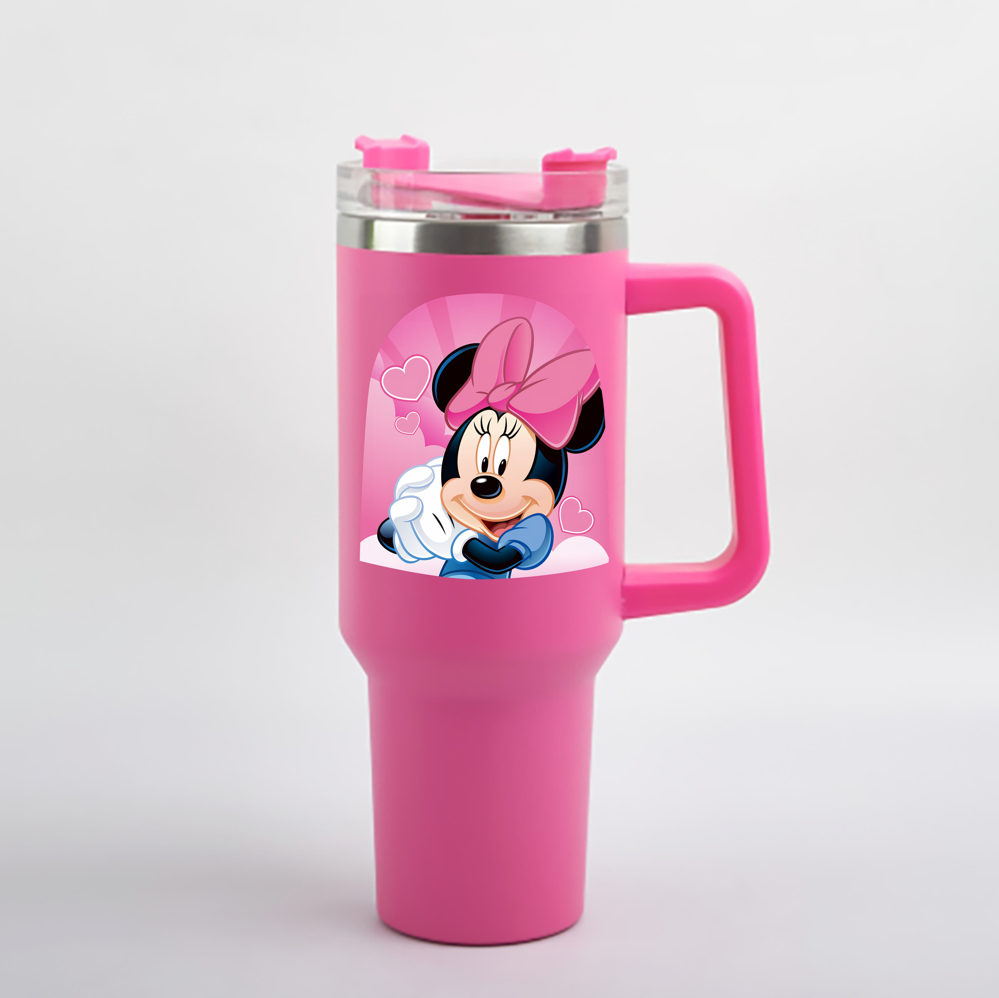 （画像用） ミッキーマウス Mickey Mouse 1200mL車用タンブラー - クリスタルステッカー（プラスチックストロー付き）